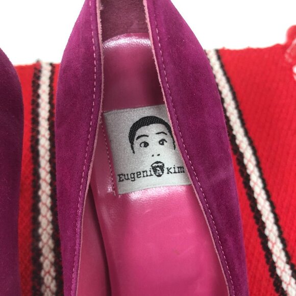 Eugenia Kim Pink Suede Round Toe Beaded Heels 37 - Picture 7 of 11